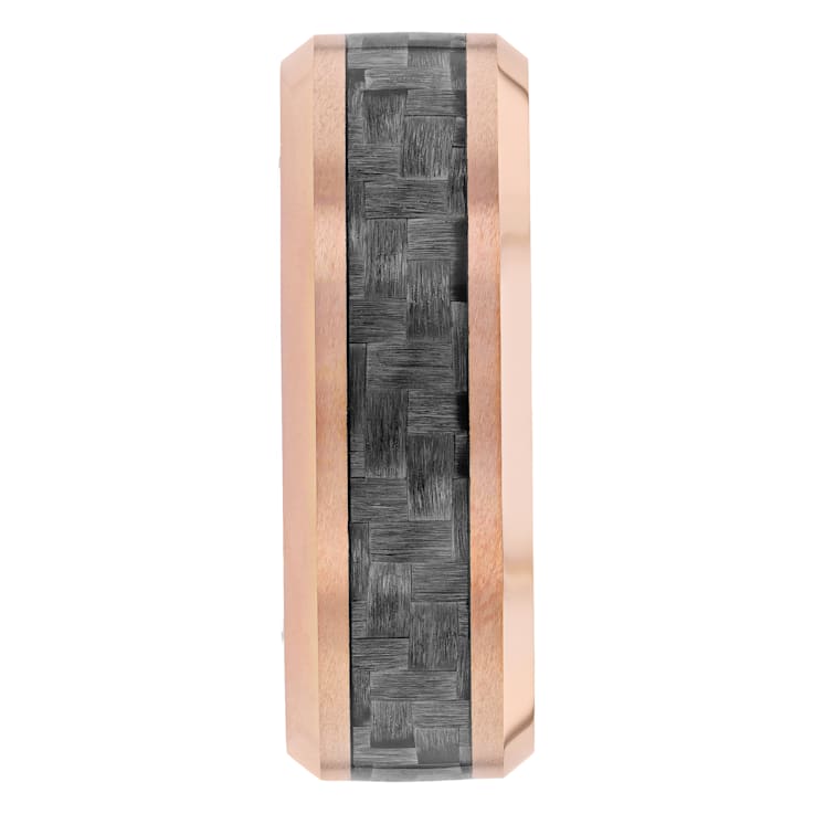 Tungsten Comfort™ Tungsten and Carbon Fiber Rose Ion Plated Band