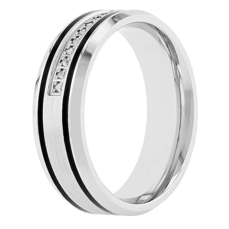 0.07CTW Diamond Cobalt with Black Resin Band