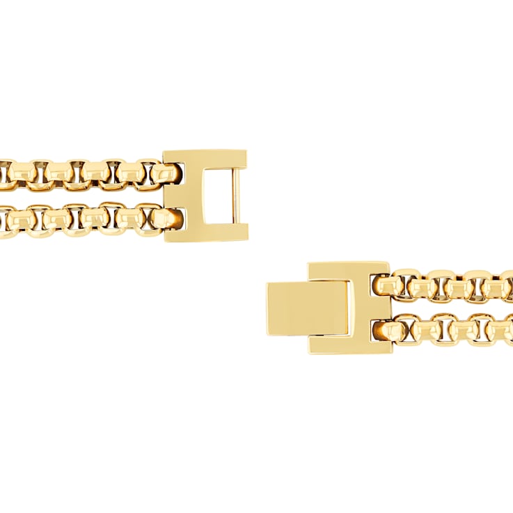 Diamond Accent Two-Tone Stainless Steel Cross Pendant & ID Bracelet Set