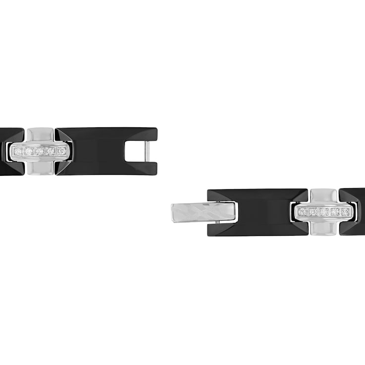 3/8CTW Diamond Two-Tone Stainless Steel and Tungsten Link Bracelet