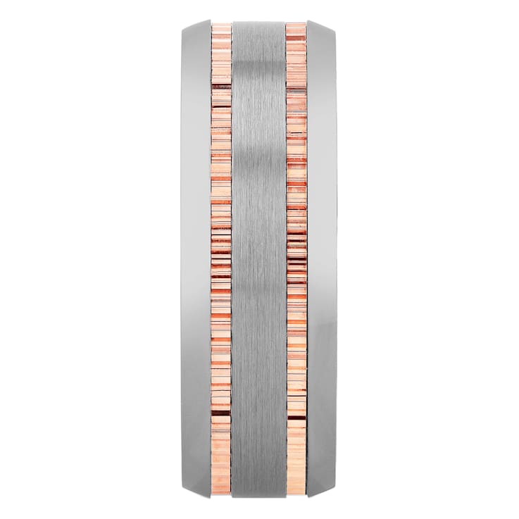 Tungsten Comfort™ Tungsten 8MM Double Row Milgrain Band