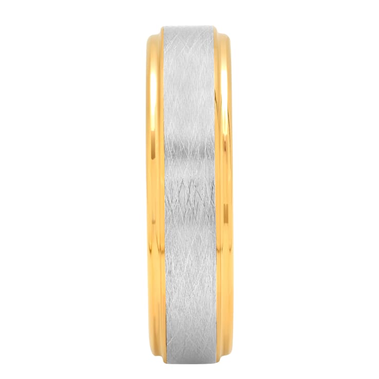 Tungsten Comfort™ 6MM Tungsten with Yellow Ion Plated Frozen Center