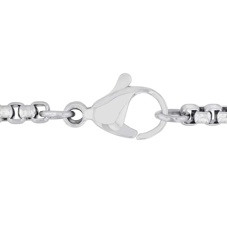 3/8CTW Black and White Diamond Two-Tone Stainless Steel Dog Tag Pendant