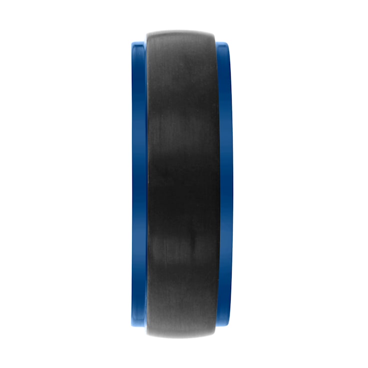 Tungsten Comfort™ 8MM Tungsten Black & Blue Ion Plated Red Silicone
Inside Band