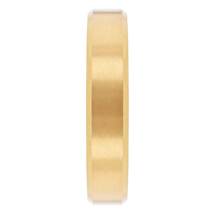 Gold-Tone Tungsten 6MM Beveled Edge Band