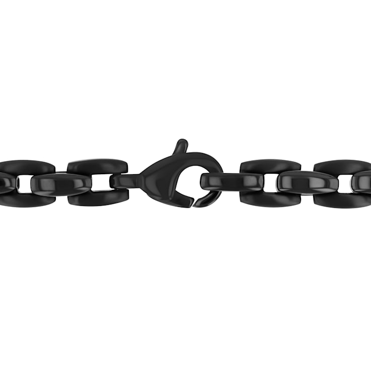 Stainless Steel Black Ion Plated Chain Necklace and Bracelet Set
