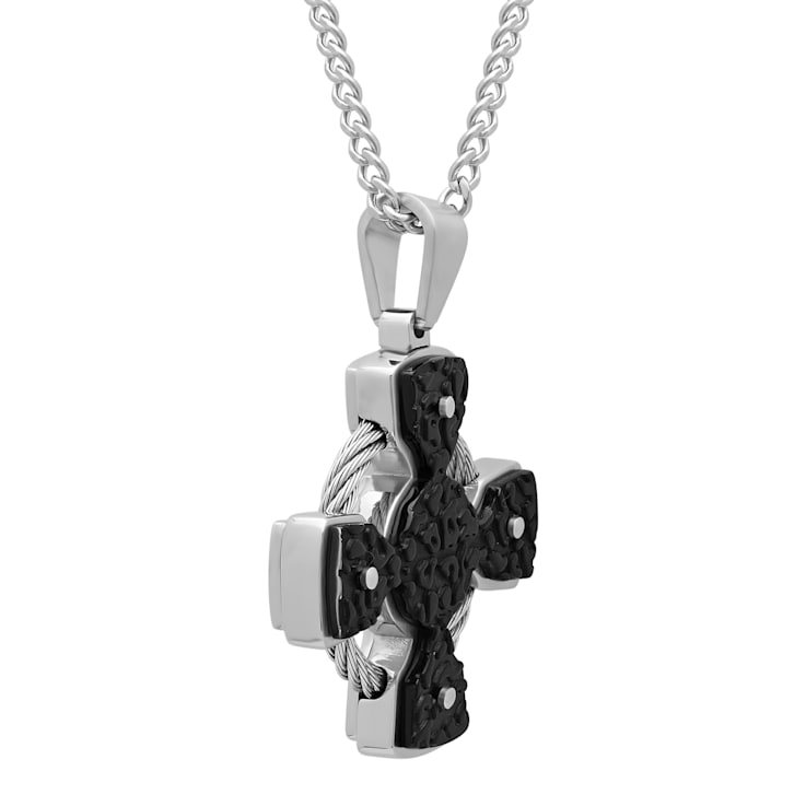 Stainless Steel Two-Tone Round Pendant
