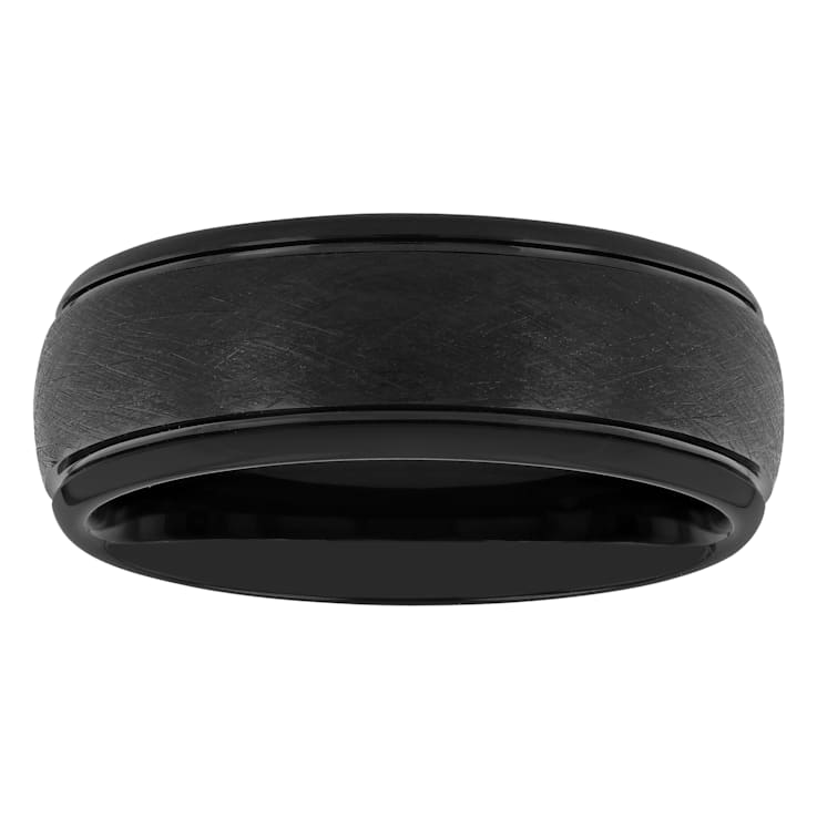 Tungsten Comfort™ Tungsten Black Ion Plated Frozen Satin Finish Band