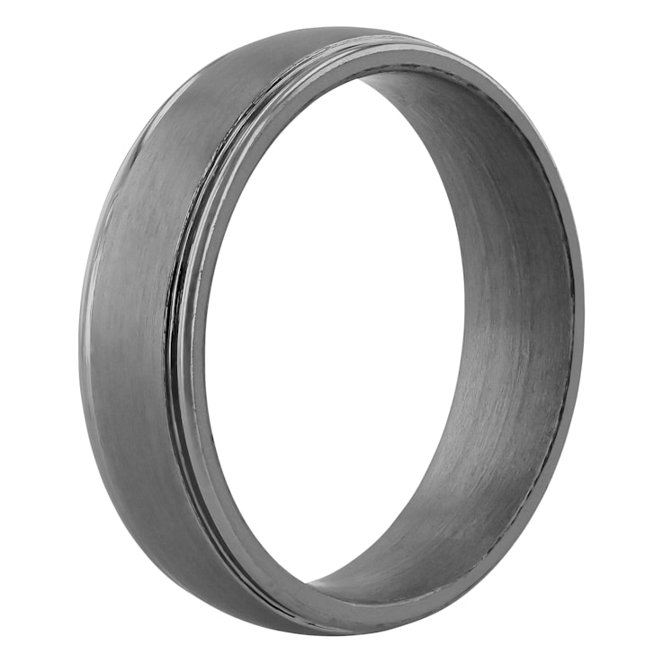 Tantalum 6MM Brushed Finish Domed Edge Band