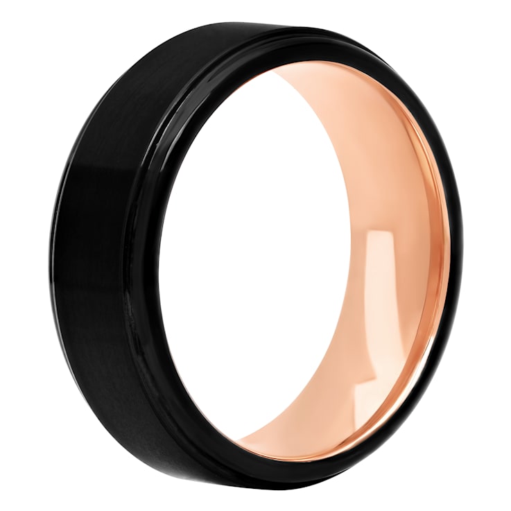 Tungsten Comfort™ Tungsten Black & Rose Ion Plated Band