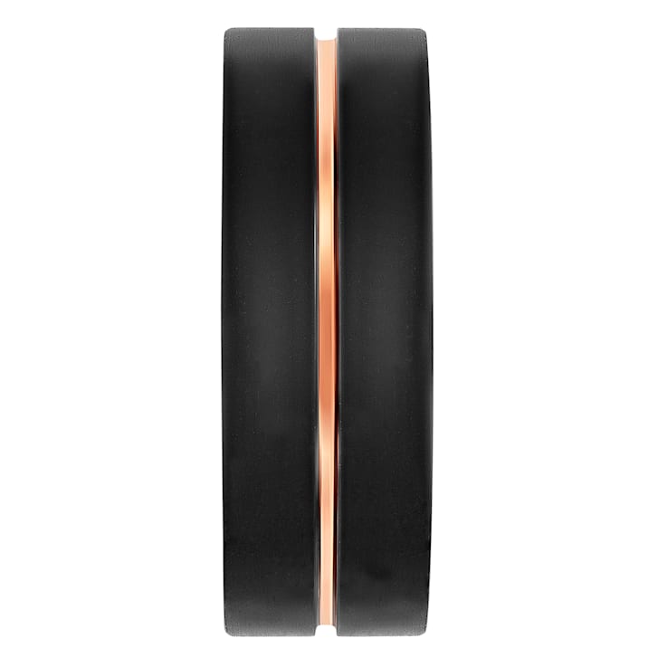 Tungsten Comfort™ Tungsten Black with Rose Ion Plated Groove Band
