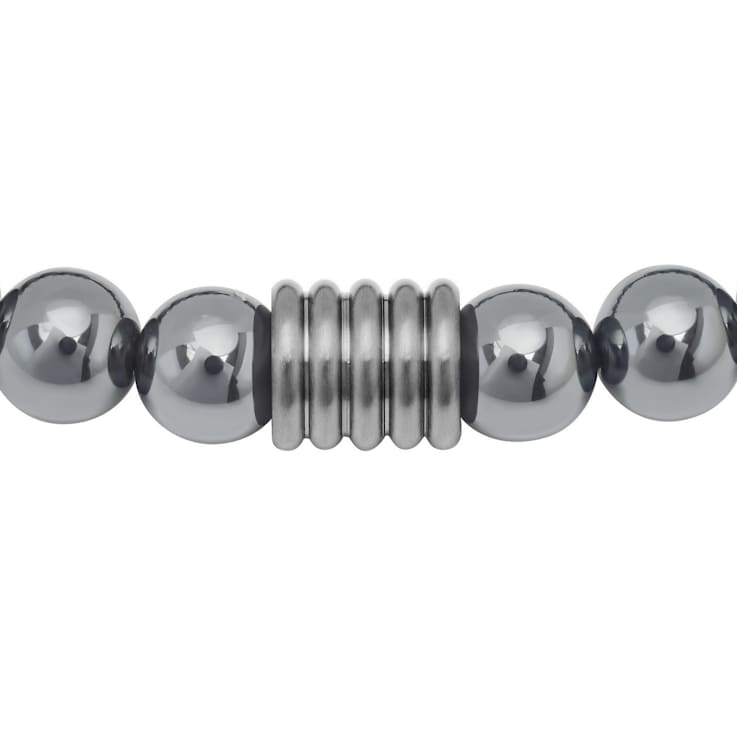 Hematite Bead & Stainless Steel Bolo Bracelet