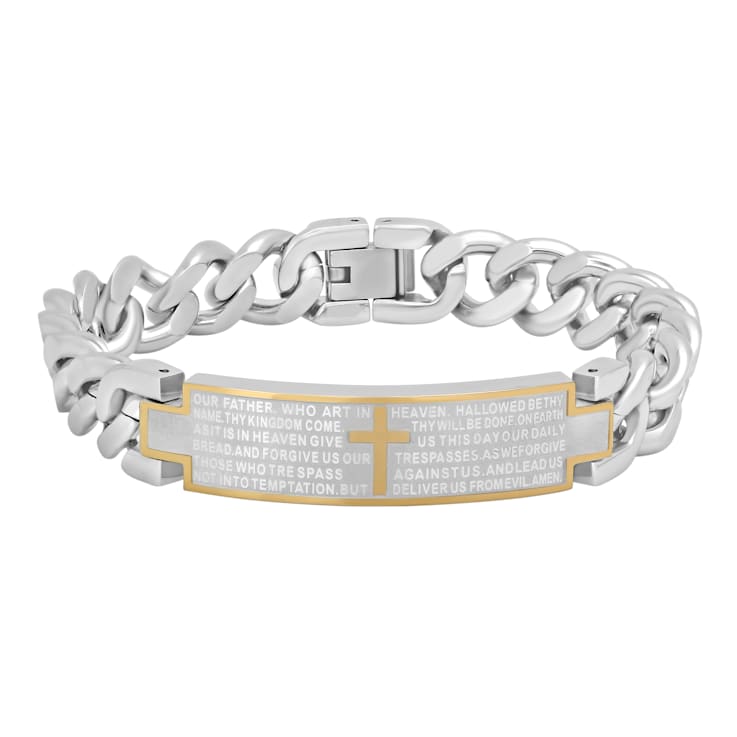 Stainless Steel Lord's Prayer ID Bracelet
