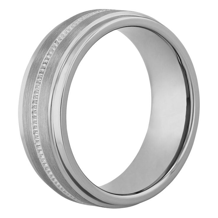Tungsten Comfort™ Tungsten Groove Center Step Edge Band