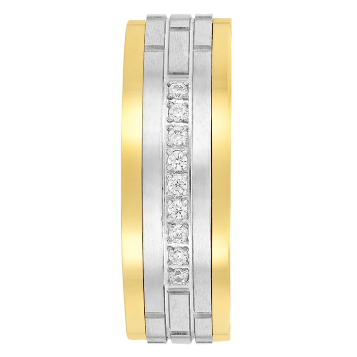 Tungsten Comfort™ 1/10CTW Diamond Tungsten Yellow Ion Plated Band
