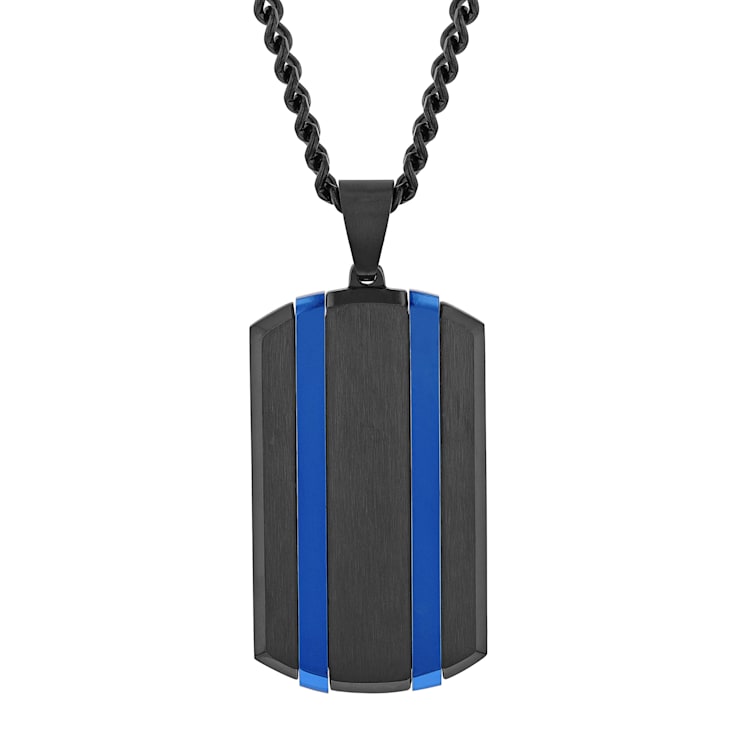 Stainless Steel Two-Tone Dog Tag Pendant