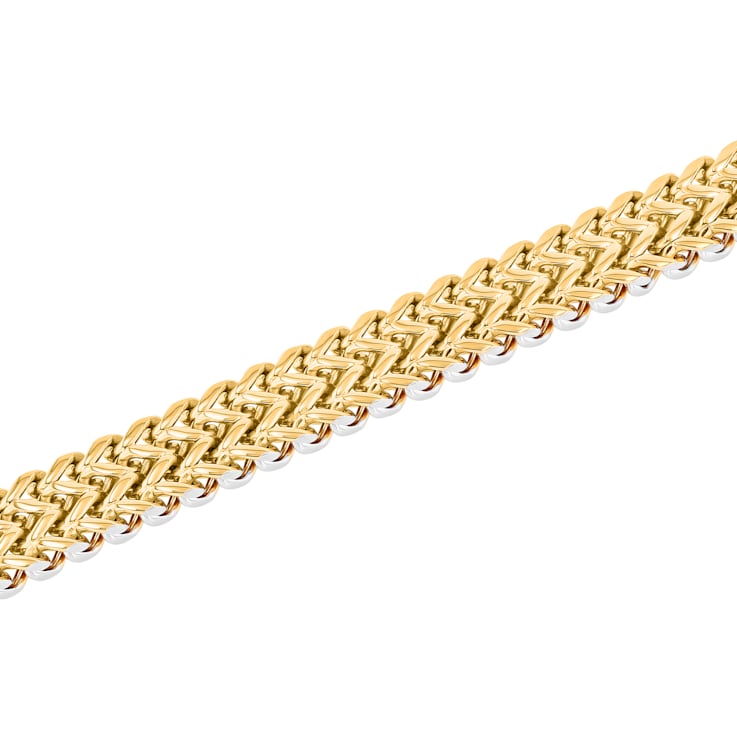 Stainless Steel Yellow Ion Plated Double Row Franco Bracelet
