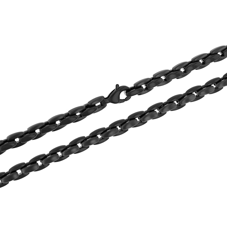 Black Stainless Steel 6.5MM Link Chain Necklace