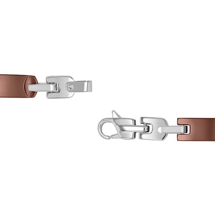 Stainless Steel Brown Ion Plated Tag Link Bracelet