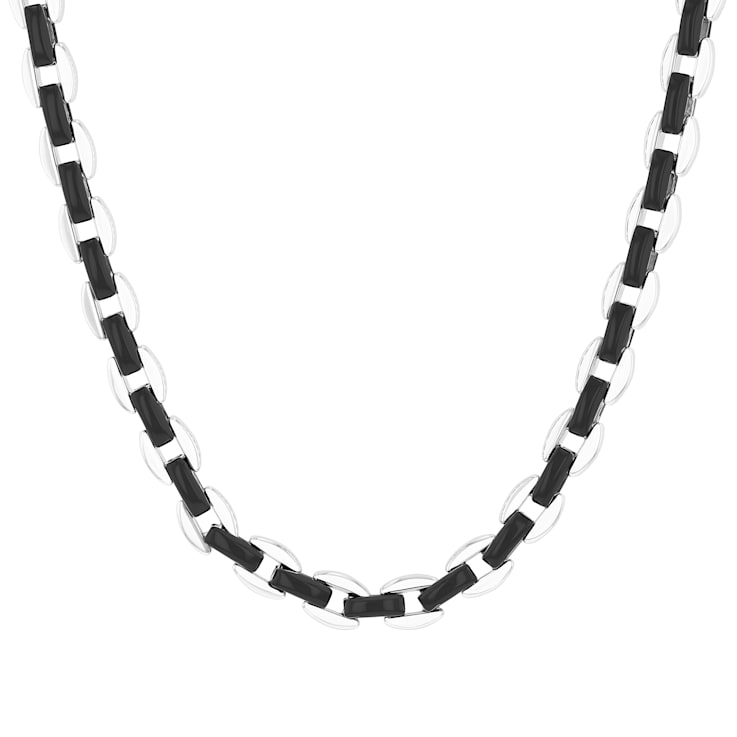 Two-Tone Stainless Steel 7MM Oval Link Chain Necklace
