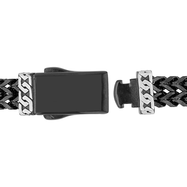 Black Stainless Steel Double Franco Link Bracelet
