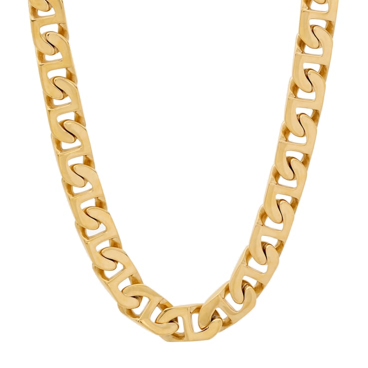 Stainless Steel Yellow Plated Mariner Link Chain Necklace