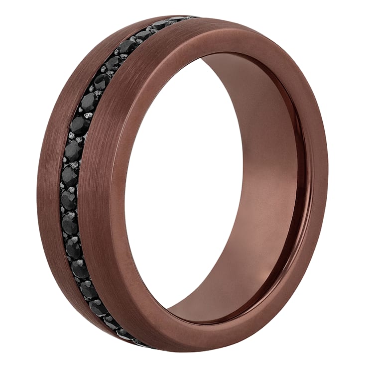 Black Sapphire with Bronze IP Tungsten Band