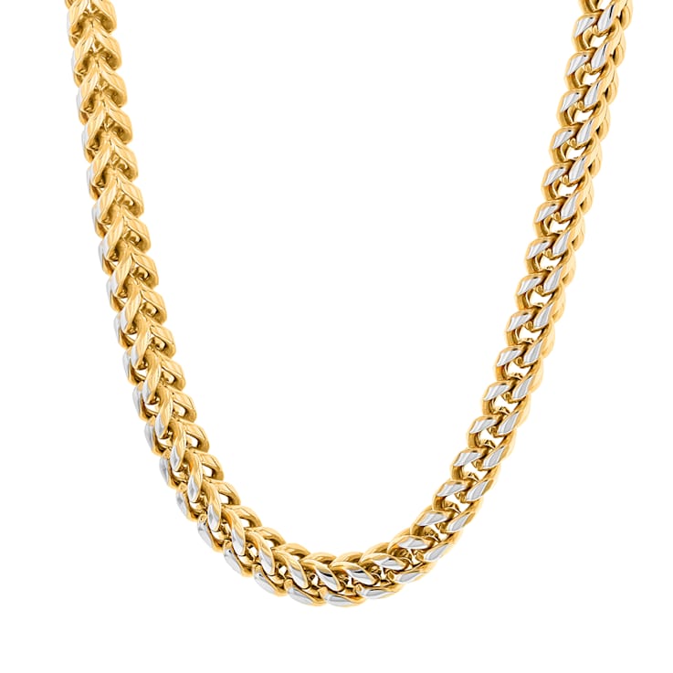 Stainless Steel and Yellow Ion Plated Franco Link Chain