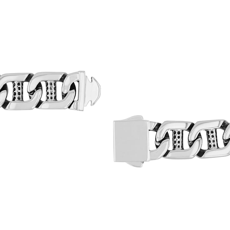 Stainless Steel Black Ion Plated High Polish Link Bracelet