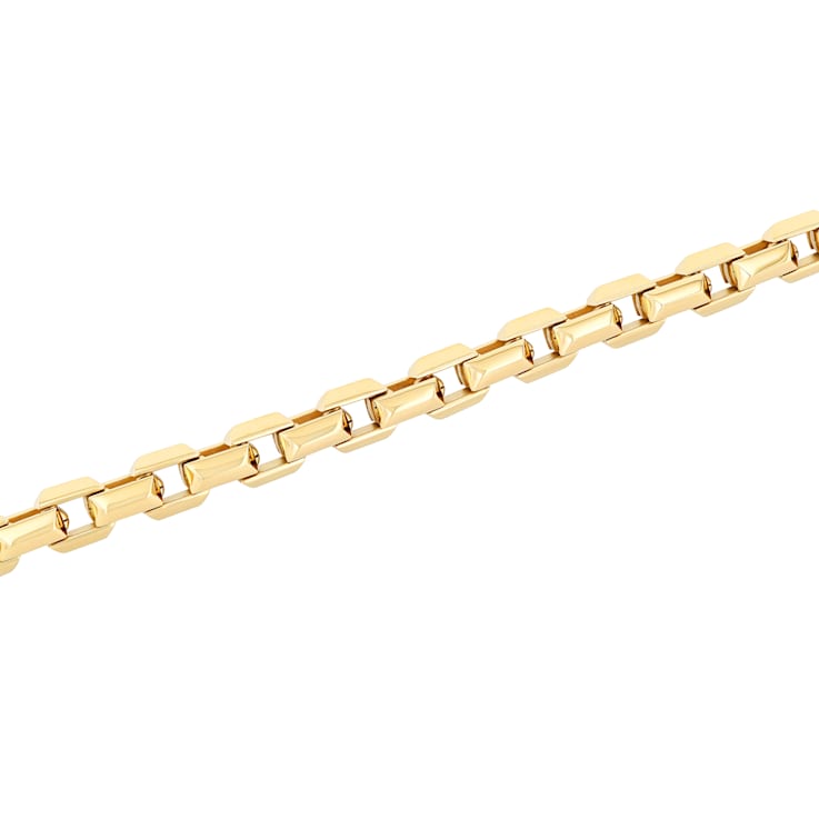 Stainless Steel with Gold-Tone Finish Prism Link Chain Bracelet