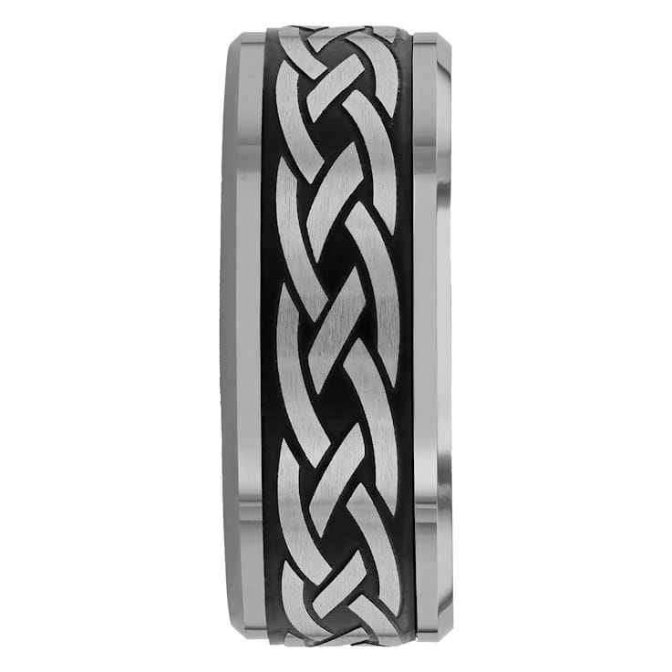Tungsten Comfort™ Tungsten Celtic Design Black Ion Plated Band