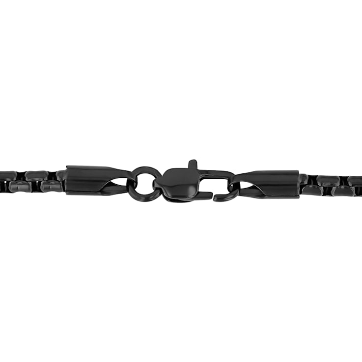 1/5CTW Diamond Stainless Steel Black Ion Plated Cross Pendant