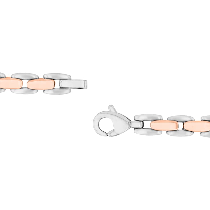 Stainless Steel Rose Ion Plated Oval Link Bracelet