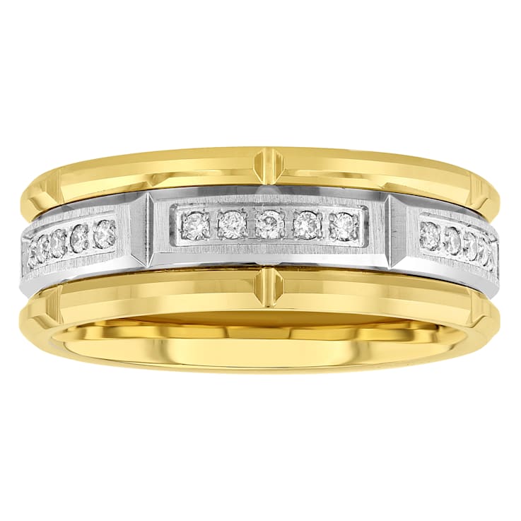 Tungsten Comfort™ 1/10CTW Diamond Tungsten Yellow Ion Plated Band