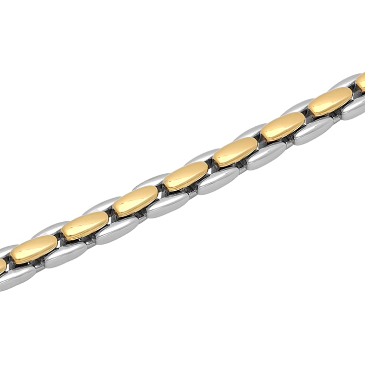 Stainless Steel Two-Tone Panther Link Bracelet