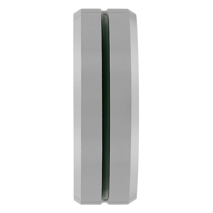 Tungsten Comfort™ Tungsten Green Ion Plated Center Green Silicone Band