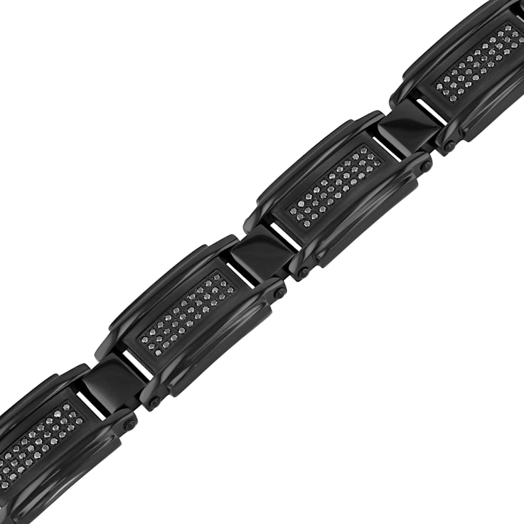 1CTW Black Diamond & Black IP Stainless Steel Bracelet