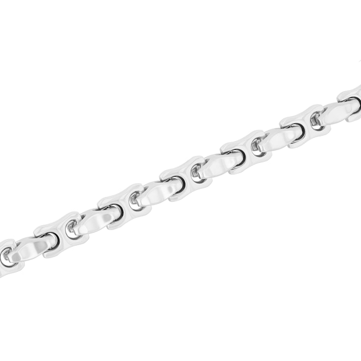 Stainless Steel Puffed Mariner Link Bracelet
