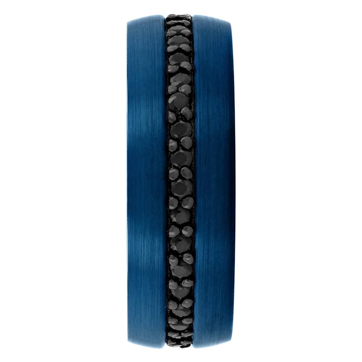 Tungsten Comfort™ Black Sapphire Tungsten 8MM Blue Ion Plated Band