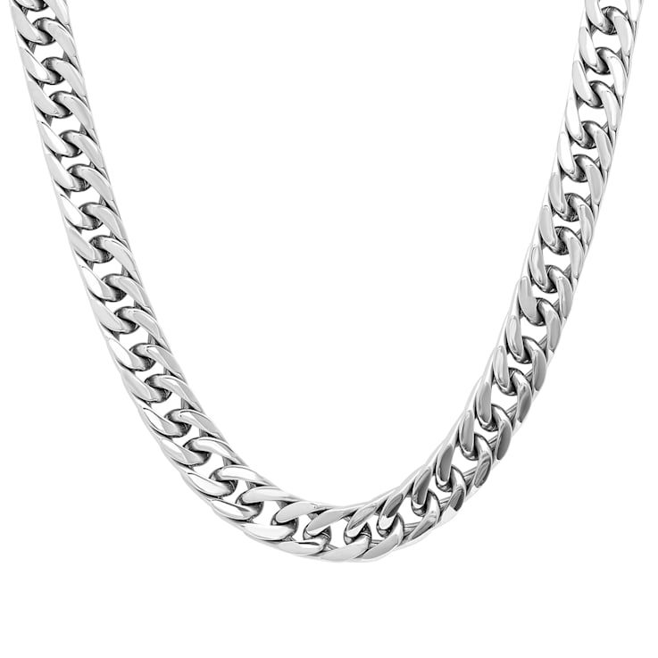Stainless Steel Curb Link Chain Necklace and Bracelet Set