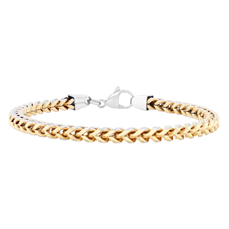 Gold-Tone Stainless Steel 5MM Franco Link Chain Necklace & Bracelet Set