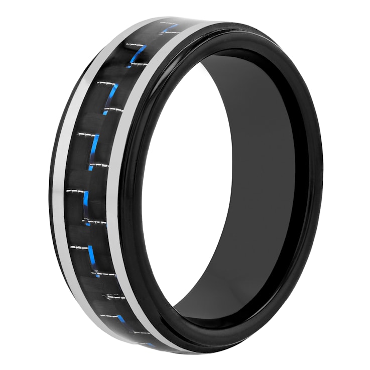 Tungsten Comfort™ Tungsten with Blue Ion Plated Band