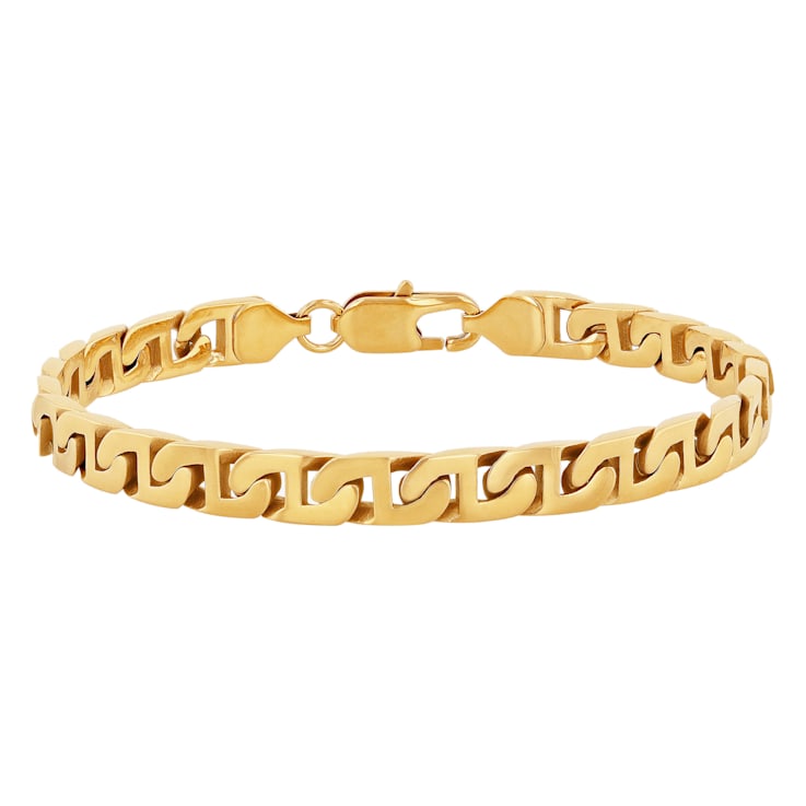 Stainless Steel Yellow Ion Plated Mariner Link Bracelet