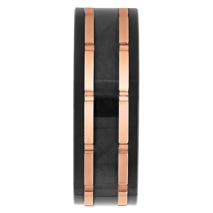 Tungsten Comfort™ Tungsten Black and Rose Ion Plated Forged Carbon Fiber
Groove Band