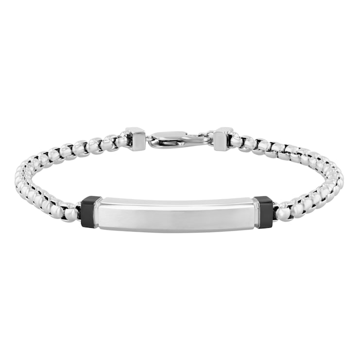 Stainless Steel Thin ID Box Bracelet