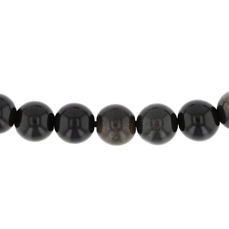 Golden Obsidian Bead with Black IP Bolo Bracelet