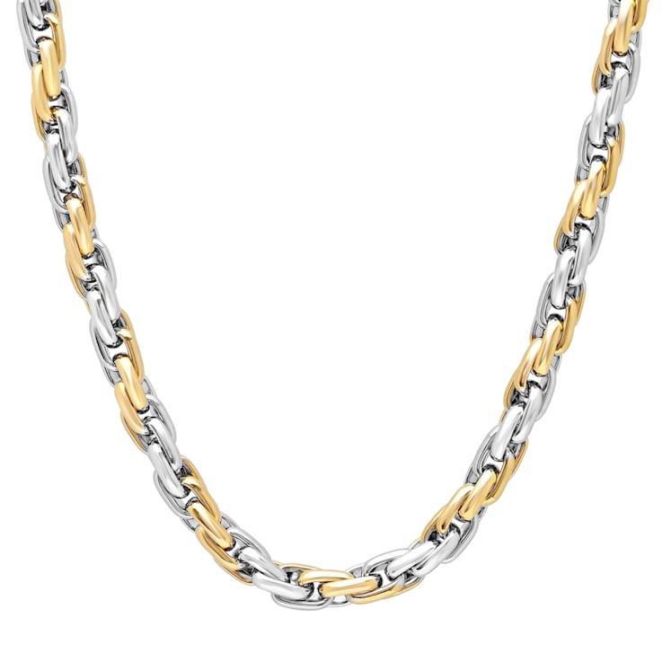 Stainless Steel Yellow Ion Plated Singapore Chain Necklace