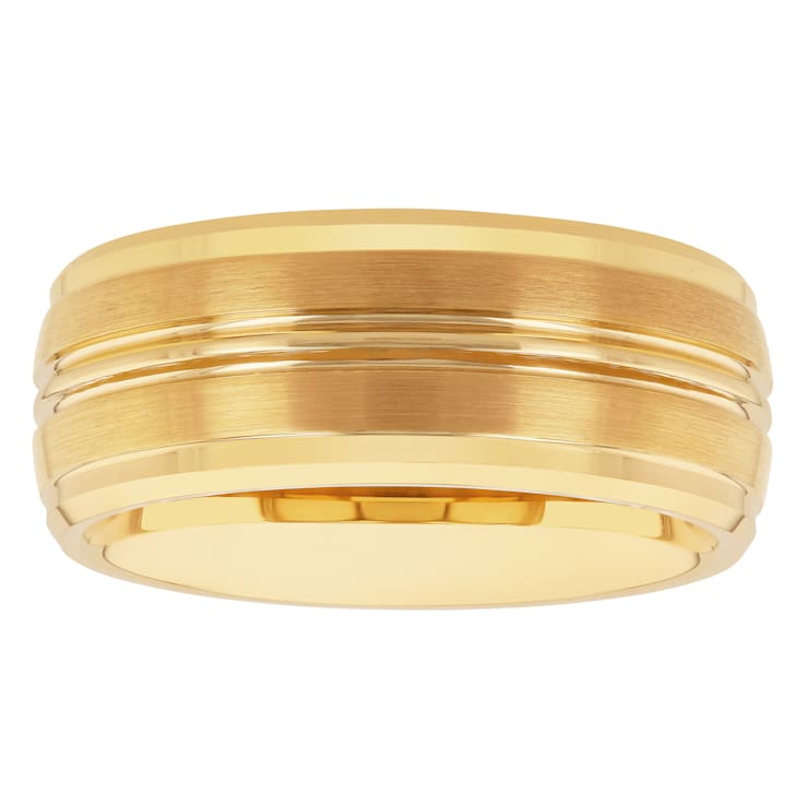 Tungsten Comfort™ Tungsten Yellow Ion Plated Grooved Band