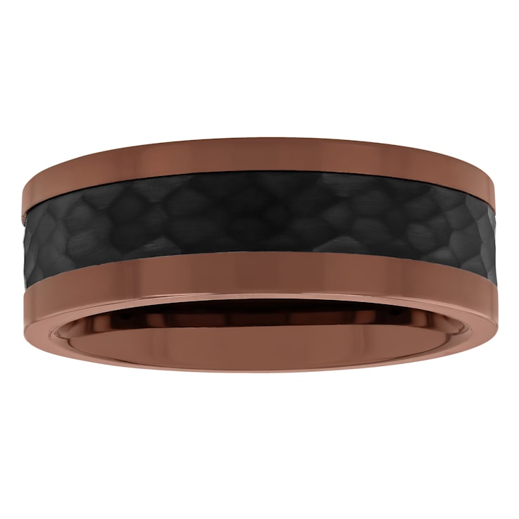 Tungsten Comfort™ Tungsten with Brown and Black Ion Plated Textured Band