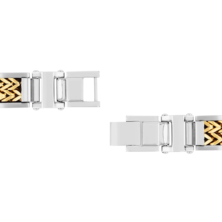 Stainless Steel Yellow Ion Plated Woven Link Bracelet